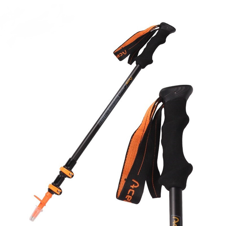 Retractable 3 Sections Aluminum Alloy Climbing Hiking Walking Stick