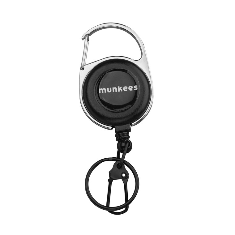 Retractable Carabiner Reel with Clip and Keyring