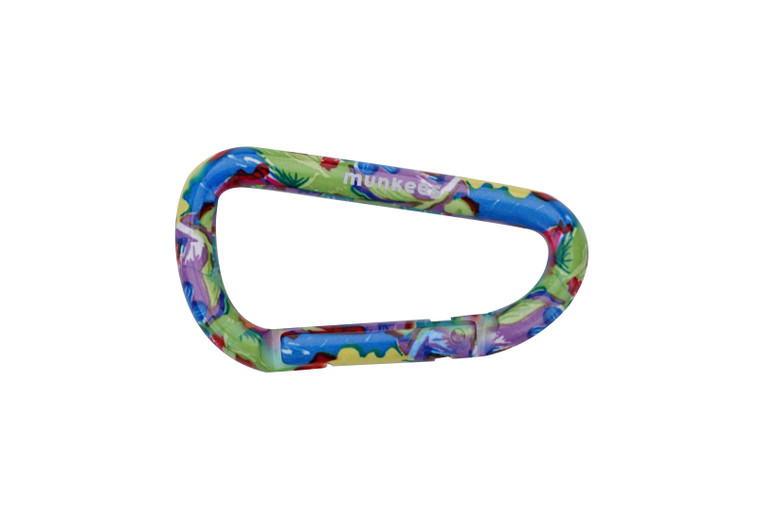 Munkees | D-Shaped Carabiner Clip | Colorful Flower Design