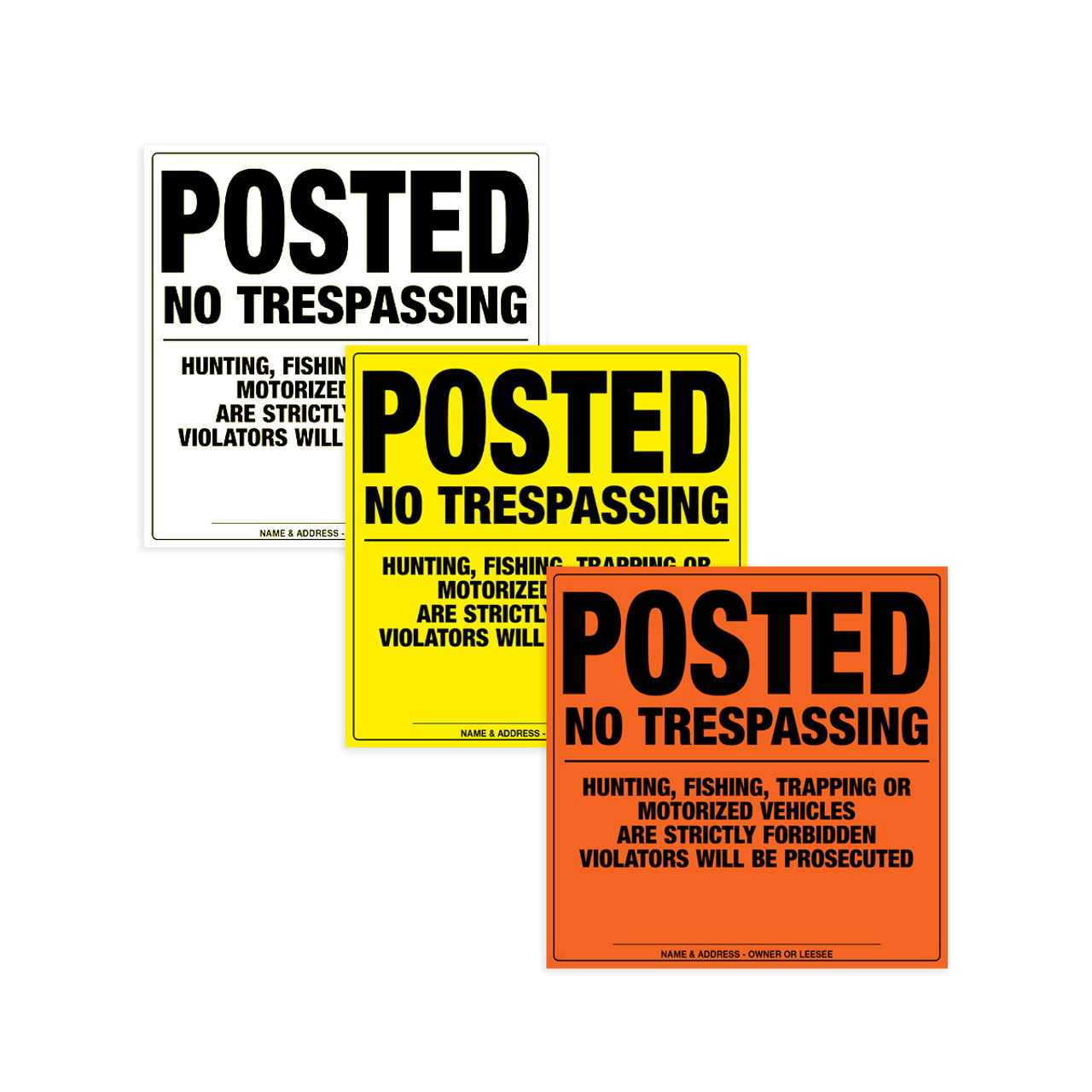 Heavy-Duty No Trespassing Sign (Plastic)