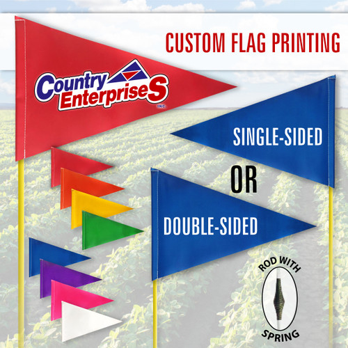 Custom printed field marking flag with your artwork printed on front and/or back!