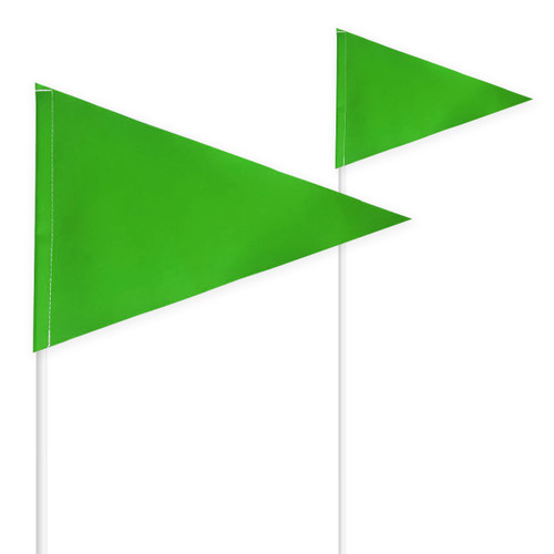 9x12 green vinyl pennant flag on a white 6ft. fiberglass rod. 