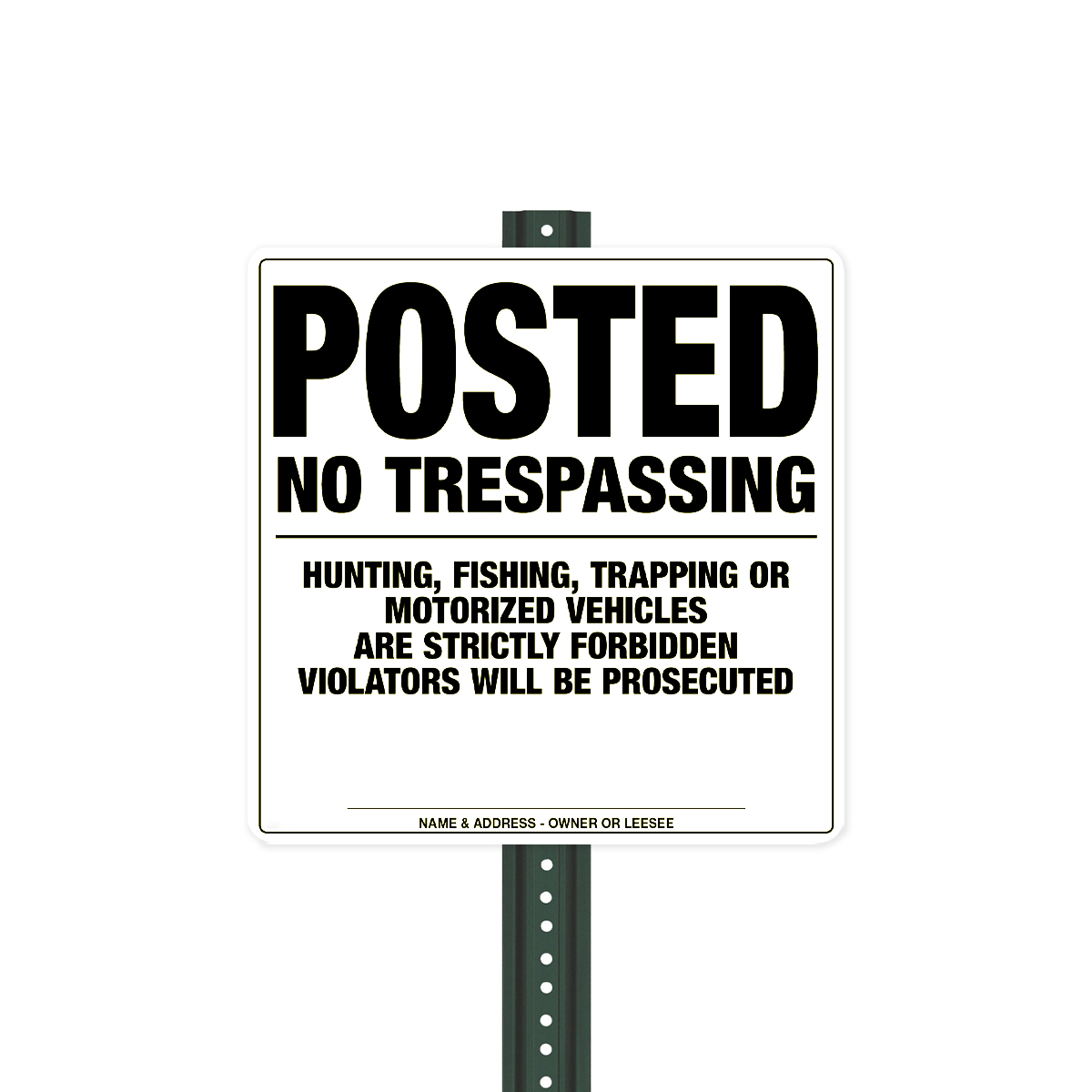 Heavy-Duty No Trespassing Sign (Plastic)