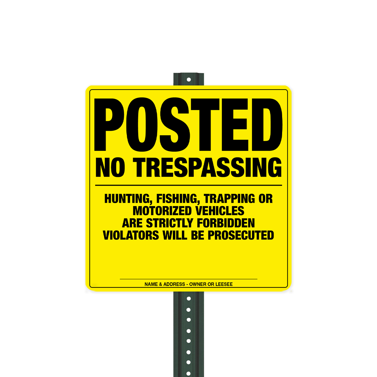 Heavy-Duty No Trespassing Sign (Plastic)