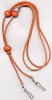 Tan 4-Strand Double Whistle Lanyard in Adjustable Form, no Knots on Clip ends