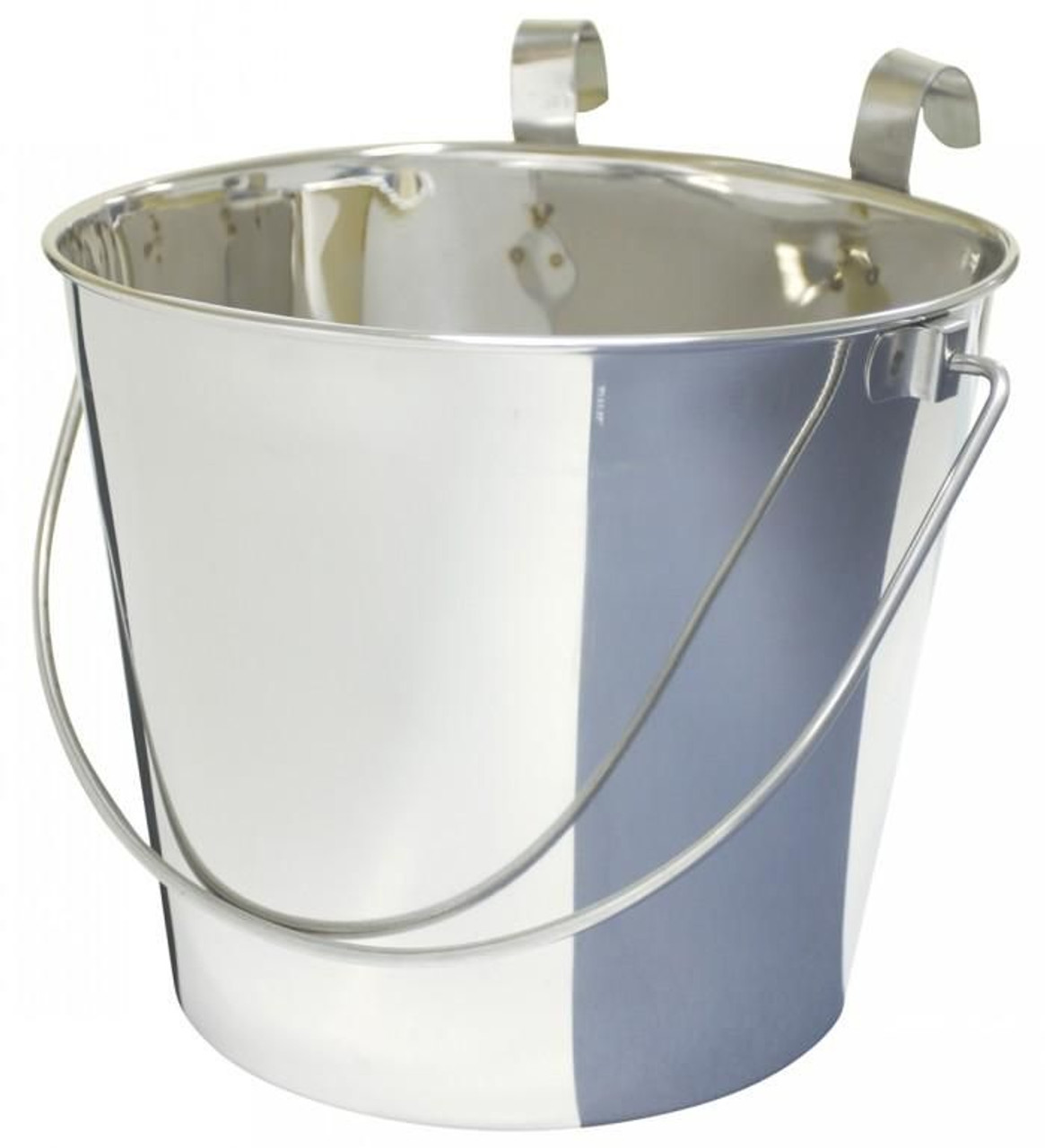 Stainless Steel Flat Sided Pail, bucket with handle and hook(s)