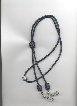 Braided Leather Double Whistle Lanyard