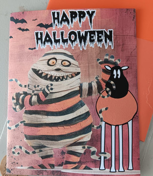 Halloween Mummy Sheep card front