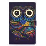 For Samsung Galaxy Tab A 10.1 T580/T585 (2016) Colored Drawing Pattern Horizontal Flip PU Leather Case with Holder & Card Slot & Sleep / Wake-up Function(Owl)