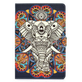For 8 inch Universal Colored Drawing Pattern Horizontal Flip PU Leather Case with Holder & Card Slots(Colorful Elephant)