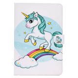 For 7 inch Universal Colored Drawing Pattern Horizontal Flip PU Leather Case with Holder & Card Slots(Unicorn)