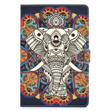 For 7 inch Universal Colored Drawing Pattern Horizontal Flip PU Leather Case with Holder & Card Slots(Colorful Elephant)