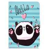 For 10 inch Universal Tablet PC Colored Drawing Pattern Horizontal Flip PU Leather Case with Holder & Card Slot(Love Panda)