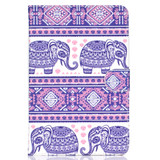 For 10 inch Universal Tablet PC Colored Drawing Pattern Horizontal Flip PU Leather Case with Holder & Card Slot(Totem Elephant)