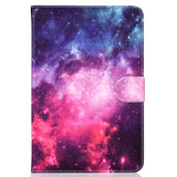 For 10 inch Universal Tablet PC Colored Drawing Pattern Horizontal Flip PU Leather Case with Holder & Card Slot(Starry Sky)