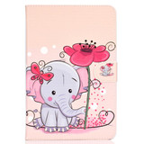 For 8 inch Universal Tablet PC Colored Drawing Pattern Horizontal Flip PU Leather Case with Holder & Card Slot(Elephant Flowers)