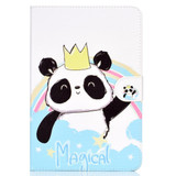 For 10 inch Universal Tablet PC Colored Drawing Pattern Horizontal Flip PU Leather Case with Holder & Card Slot(Crown Panda)