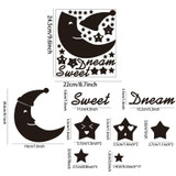 32pcs /Set Acrylic SweetDream Mirror Stereo Wall Stickers Home Decoration Soft Mirror(Black)