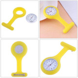 Portable Silicone Nurse Round Quartz Wristwatch Watch with Pin(Yellow)