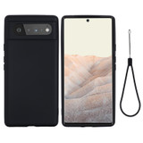 For Google Pixel 6 Pure Color Liquid Silicone Shockproof Full Coverage Case(Black)