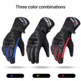 1-Pair MOTOLSG Motorcycle Riding Waterproof Winter Warm Gloves, Size:XL(Black Blue)