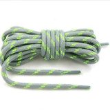 2 Pairs Round High Density Weaving Shoe Laces Outdoor Hiking Slip Rope Sneakers Boot Shoelace, Length:140cm(Light Gray-Green)