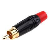 Pure Copper Soldered RCA Male Audio/Video Plug Assembled With AV Lotus Connector(Red)