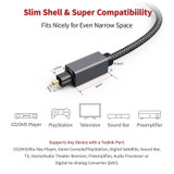 1m Digital Optical Audio Output/Input Cable Compatible With SPDIF5.1/7.1 OD5.0MM(Black)
