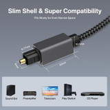 2m Digital Optical Audio Output/Input Cable Compatible With SPDIF5.1/7.1 OD5.0MM(Gray)