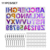 111PCS/Set DIY Mirror Silicone Pendant Mold, Crystal Epoxy Key Pendant Set(Mold)