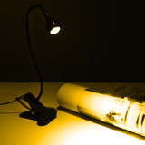 3W 360 Degree Rotation USB Metal Flexible Neck  LED Light with Switch & Clip (Warm White Light Black)