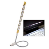 10-LED Portable Ultra Bright USB LED Light(Gold)