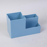 5 PCS Multifunctional Morandi Pen Holder Student Desktop Office Storage Box Makeup Brush Holder Desktop Shelf(Blue)