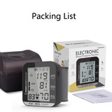 JZ-251A Household Automatic Electronic Sphygmomanometer Smart Wrist Blood Pressure Meter, Shape: No Voice Broadcast(Full Black)