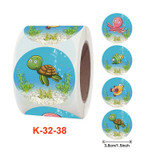 Roll Children Animal Cartoon Stickers Holiday Decoration Label, Size: 3.8cm / 1.5inch(K-32-38)