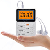 SH-01 LED Display Portable FM/AM Two-band Radio Special for Listening Tests, Style: JPN Version(White)