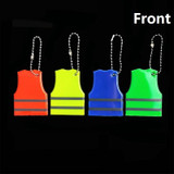 15 PCS Vest Style Reflective Pendant Night Warning Highlight Reflective Keychain Random Colour Delivery(4.5x5.5cm)