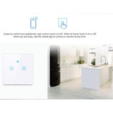 WS-EU-01 EWeLink APP & Touch Control 2A 1 Gang Tempered Glass Panel Smart Wall Switch, AC 90V-250V, EU Plug