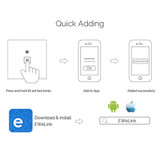 WS-EU-01 EWeLink APP & Touch Control 2A 1 Gang Tempered Glass Panel Smart Wall Switch, AC 90V-250V, EU Plug