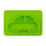 Integrated Child Food Grade Silicone Square Car Plate(Green)