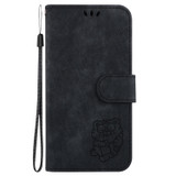 For OPPO Reno9 Pro+ Little Tiger Embossed Leather Phone Case(Black)