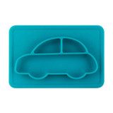 Integrated Child Food Grade Silicone Square Car Plate(Blue)