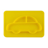 Integrated Child Food Grade Silicone Square Car Plate(Yellow)