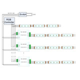 RGBW Amplifier Aluminum Shell LED Controller, DC 12-24V