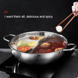 36cm 304 Stainless Steel Extra Thick Hot Pot Thickened Bottom Grid Pot