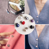 10 PCS Versatile Pearl Stud Buckle Anti-light Collar Buttonigan Shawl Pin Needle Diy Scarf Collar Pin Brooch Pin(White)