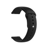 18mm Universal Reverse Buckle Wave Silicone Watch Band, Size:S(Black)