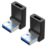 2pcs ENKAY 90 Degree Right Angle USB 3.0 Male to Type-C Female Adapter Converter