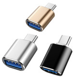 10 PCS USB 3.0 Female to USB-C / Type-C Male OTG Adapter(Gold)