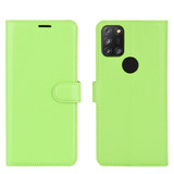 For Alcatel 3X 2020 Litchi Texture Horizontal Flip Protective Case with Holder & Card Slots & Wallet(Green)